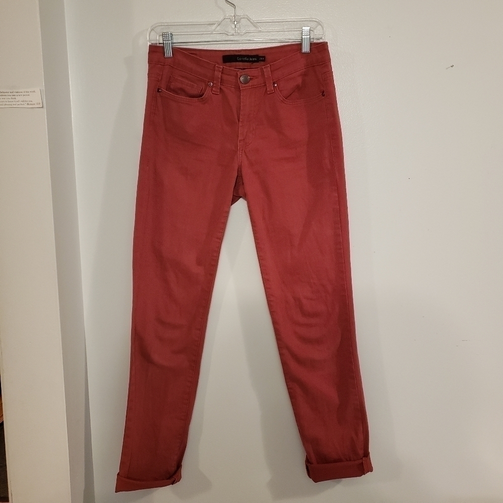 Calvin Klien Red Jean Ultimate Skinny Size 28 - Picture 4 of 7